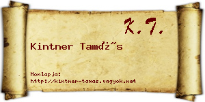Kintner Tamás névjegykártya